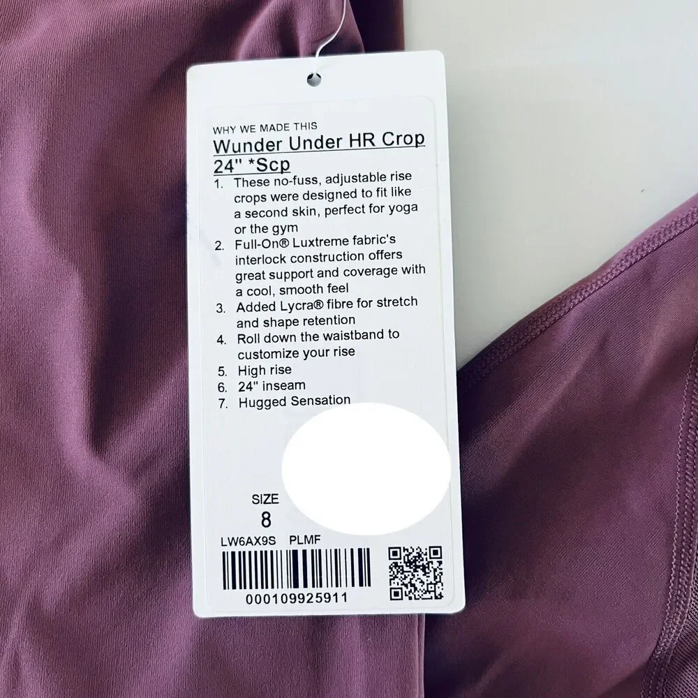 LULULEMON ATHLETICA Plumful Wunder Under HR Crop 24" Leggings - US 8 - Picture 7 of 7
